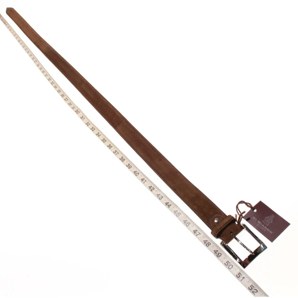 Di Bianco NWT Cut to Size Dress Belt In Solid Brown Suede Leather One Size